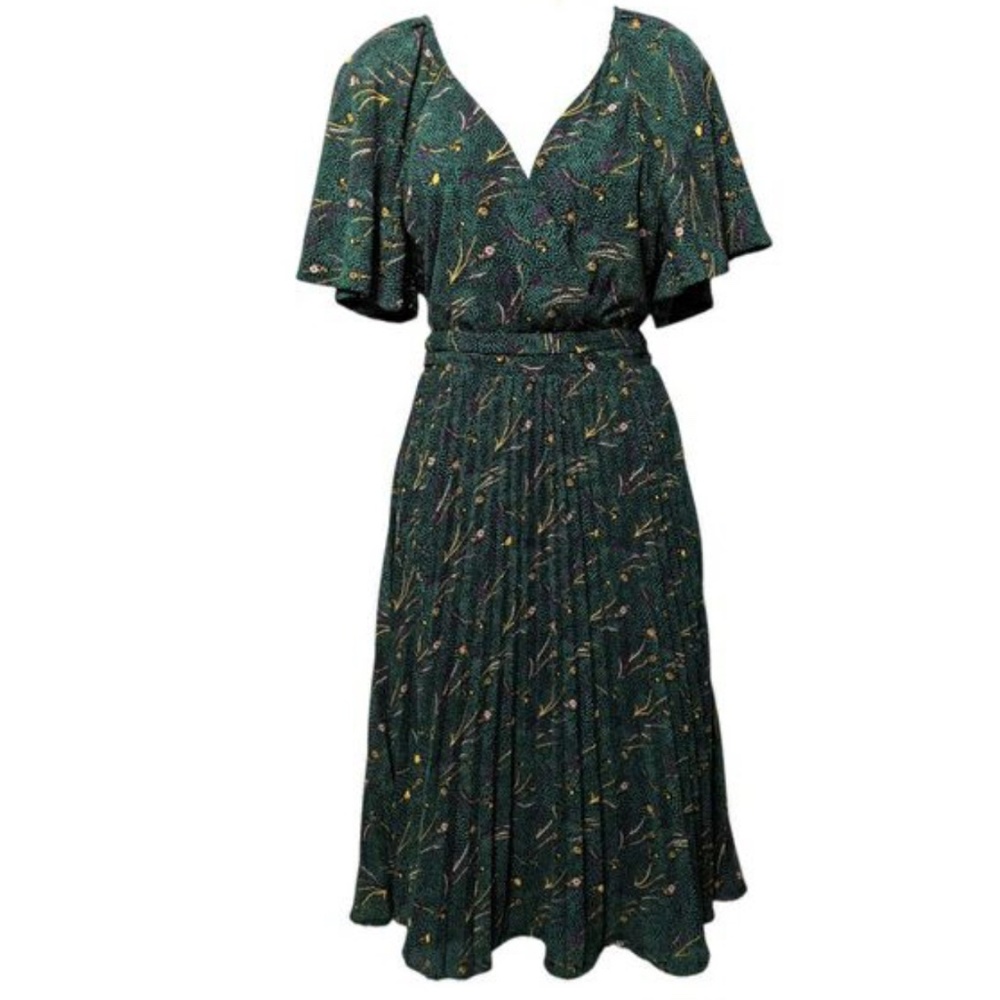 Green Patterned Dress, ModCloth 24W